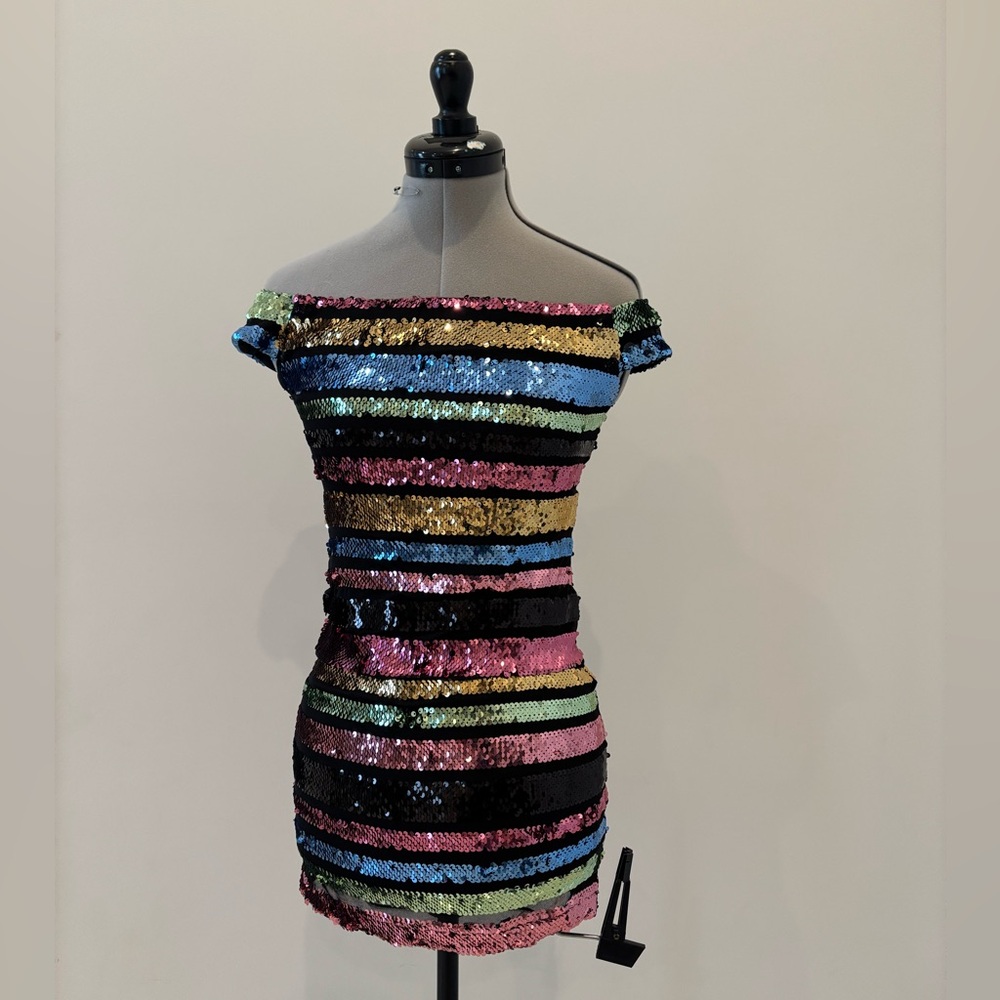 B Darlin Black Sequin Dress